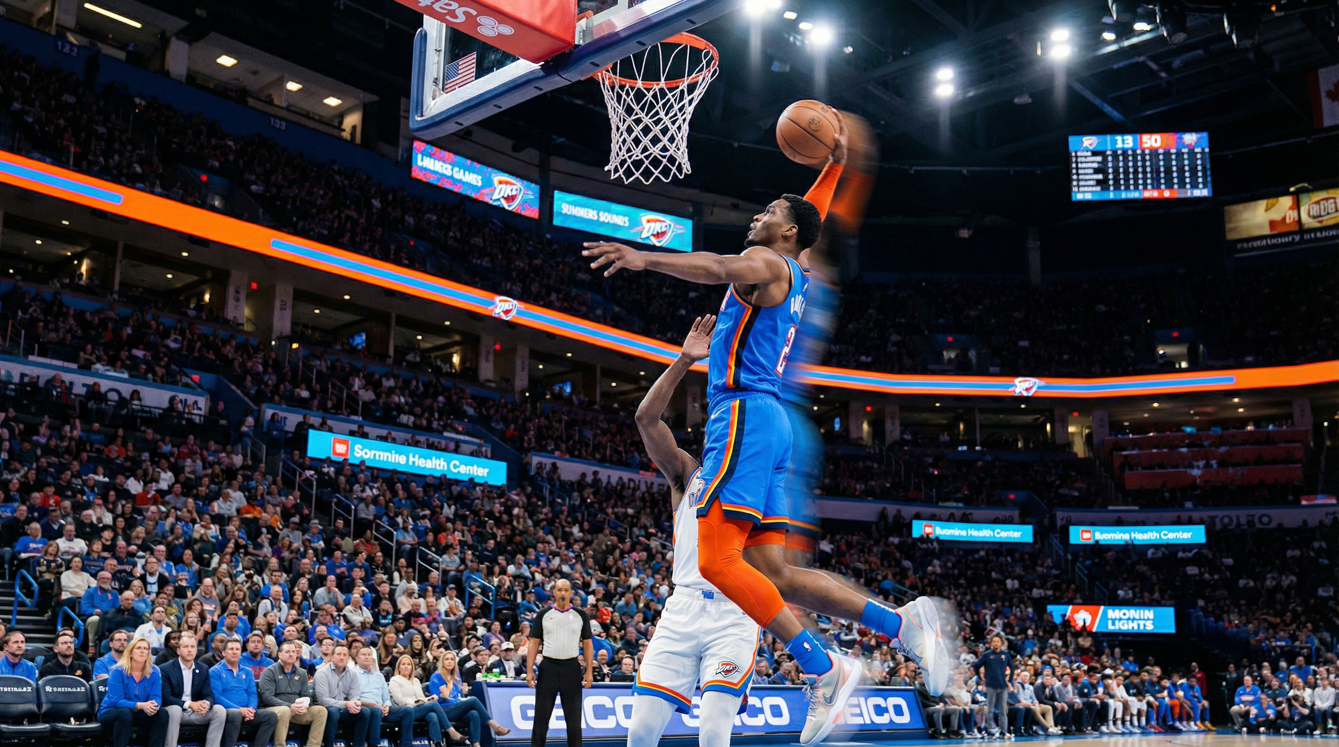 NBA篮球比赛精彩扣篮瞬间